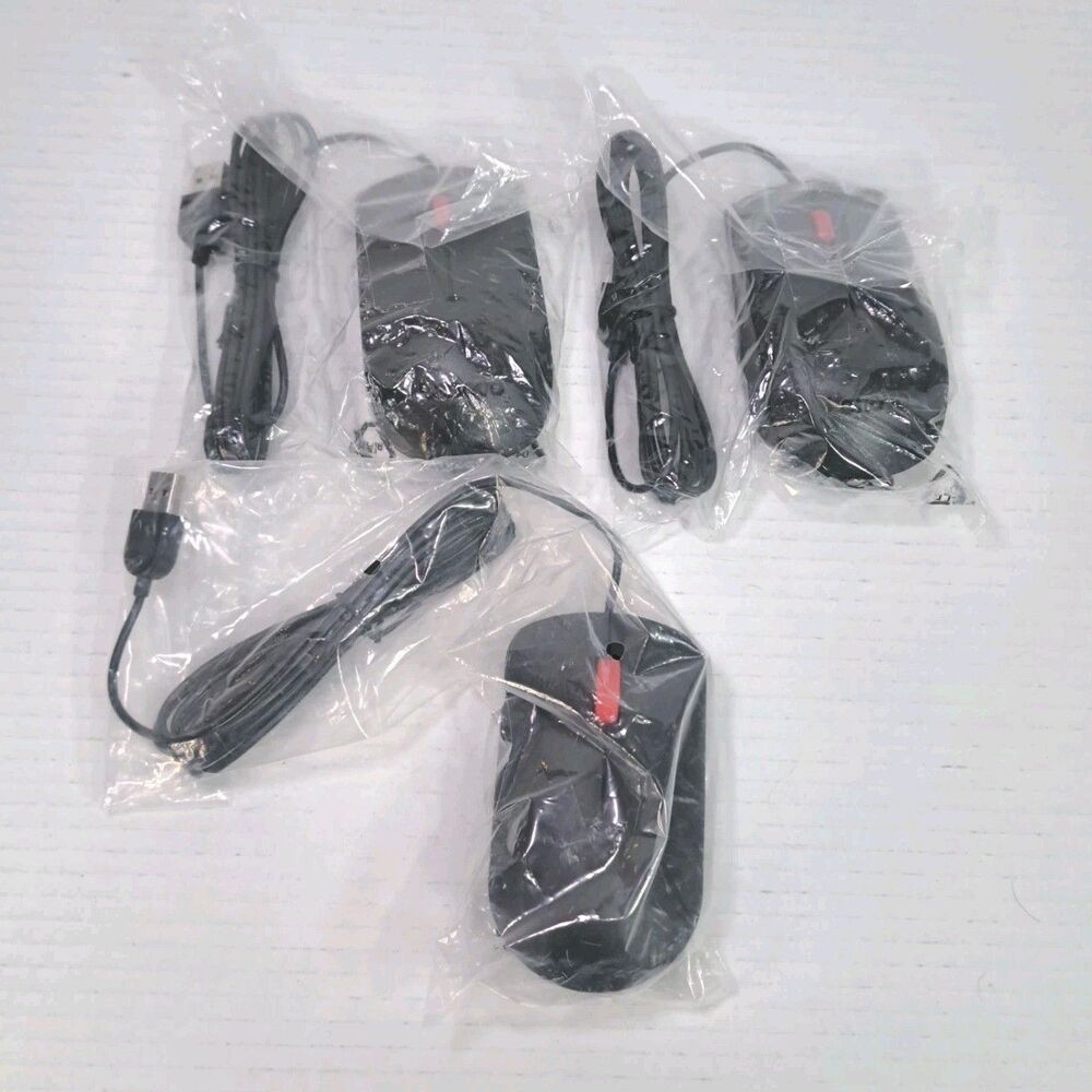Lenovo OEM USB Wired Optical Mouse 1PSM51M37185 NEW Lot of 3 PC Laptop Computer